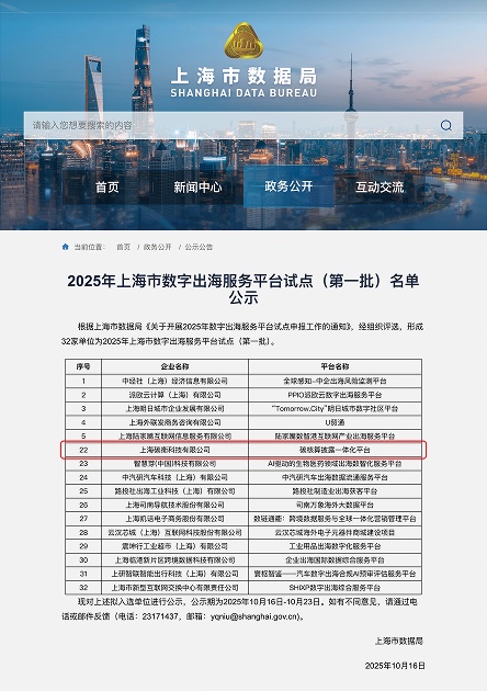 2025上海市数字出海服务平台试点(第一批)证书